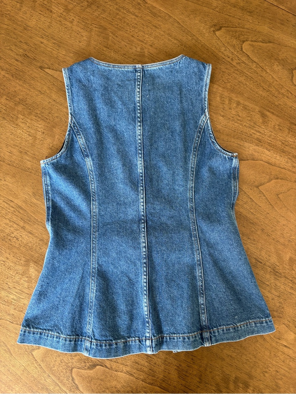 Reformation Dark Blue Denim Button-Front Jeans Ophelia denim Top NWT - Picture 10 of 12
